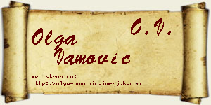 Olga Vamović vizit kartica